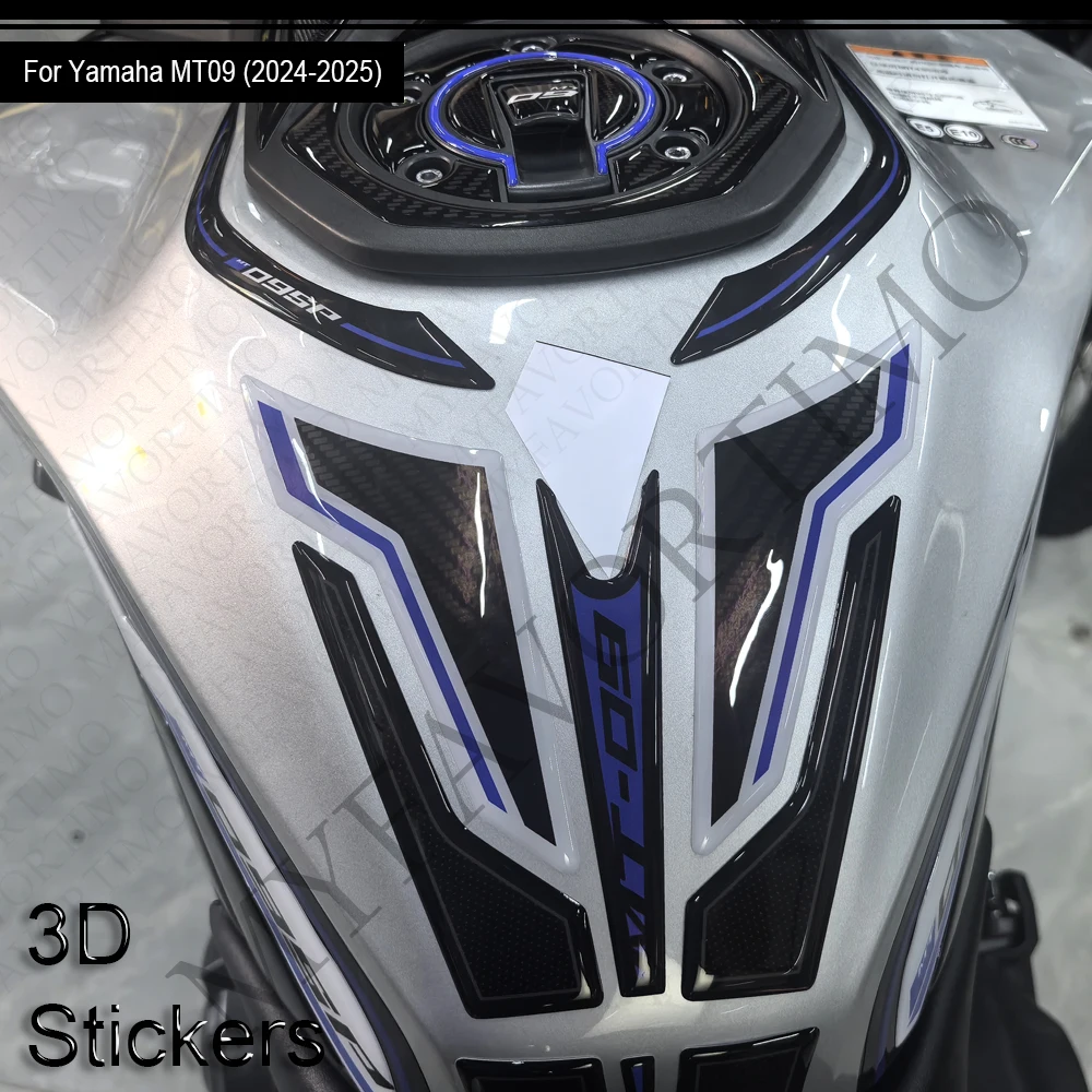 For Yamaha MT-09 MT09 MT 09 SP 2024 2025 Motorcycle Fuel Tank Pad Protector stickers 3D resin stickers kit 4