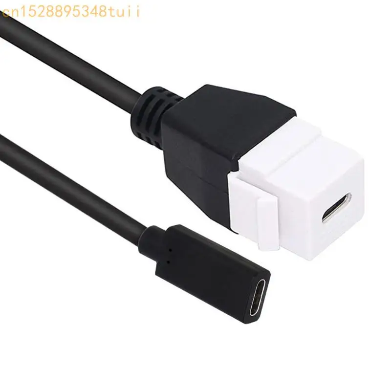 y4qf السرعة السريعة USB C keystone Jacks محول إدراج كابل الإناث إلى الإناث بنقل بيانات 10 جيجابت في الثانية وامتداد شحن 20 سم