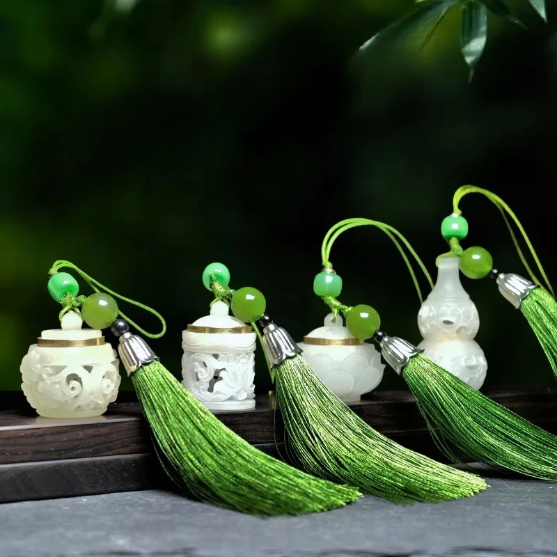 Vintage Chinese Incense Ball Pendant Hollow Carved Aromatherapy Diffuser Necklace Car Charm Phone
