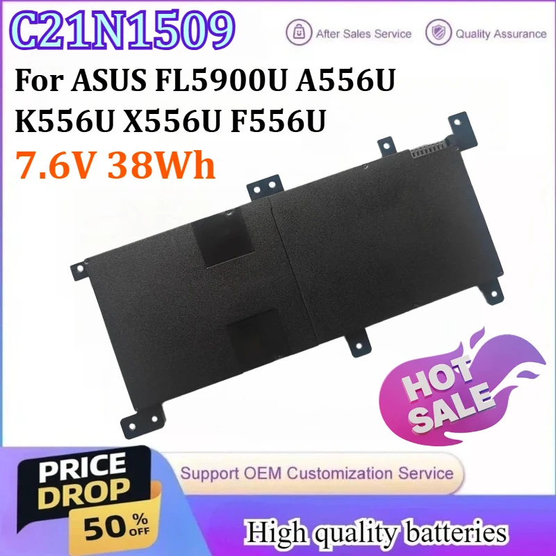 

C21N1509 7.6V 38Wh Laptop Battery for ASUS Vivobook S2 S14 S4300U A41 X556UR X540 X540L K53 T100HA X54C X53S X550A X450 X550A