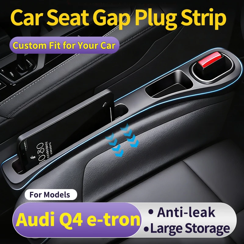 Auto-Sitzlückenfüller für Audi Q4 e-tron, auslaufsicherer Anti-Fall-Streifen, Auto-Innenraum-Spalten-Organizer