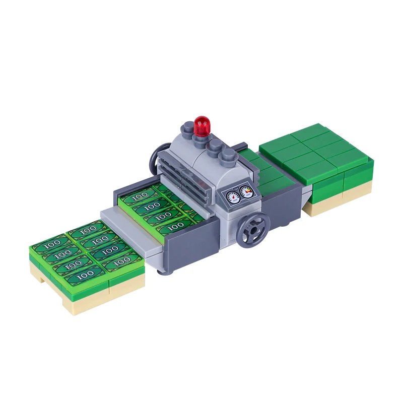 DIYシティバンクATMセット金庫ブロックキットドル紙幣マネーアクセサリーシティMOCビルディングブロック用