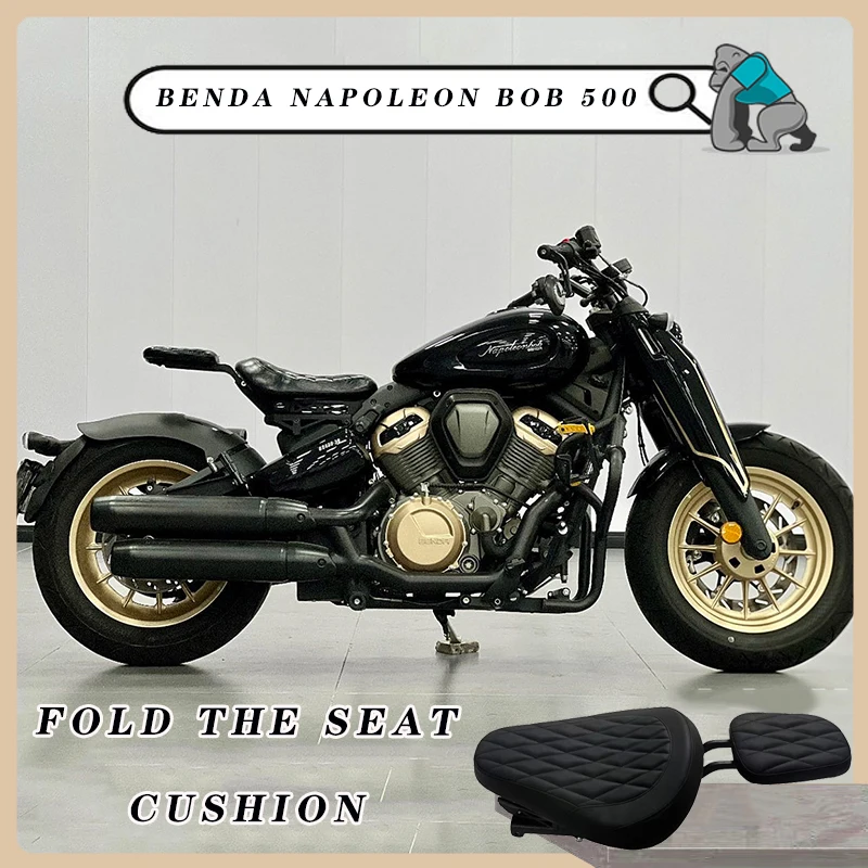 Customized For BENDA NAPOLEON BOB 500 Motorcycle Single Seat Cushion Modification Accessories Folding Seat Double Seat Cushion