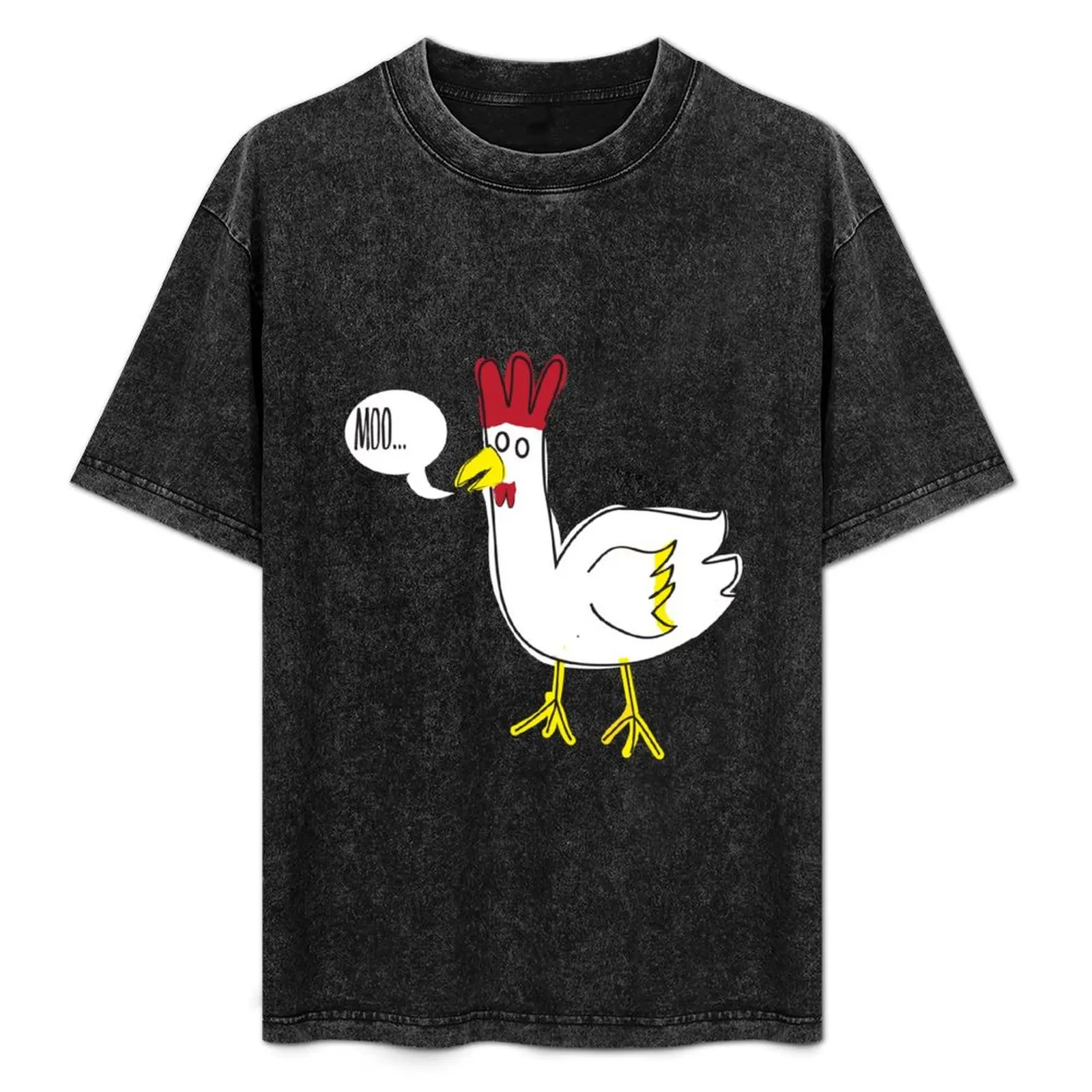Funny Chicken Moo Rooster Farmer Gifts T-Shirt Classic Basic Casual T-Shirt