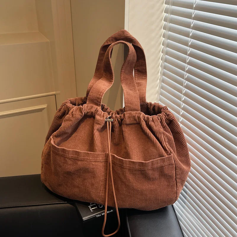 

Corduroy Tote Bag for Women Shoulder Bag Large Capacity Versatile Casual Shopping Bags Class Bag for Girl Travel Bags Сумка Sac