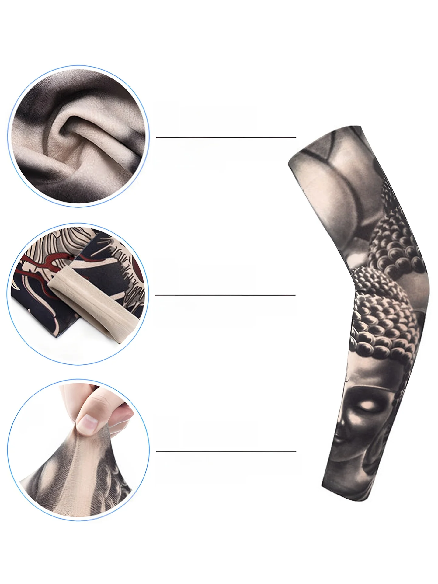 New 2025 Men's Ice Sve Tattoo Arm Cover Sun Protection Summer Riding Driving Arm Guard ade Ice Silk Sve Cover