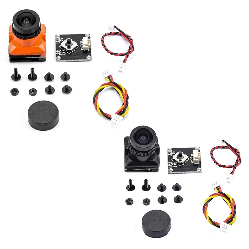 FPV Camera HD 1500TVL 2.1MM Wide Angle With OSD Adjustment Board For FPV RC Racing Drone Parts ,Orange