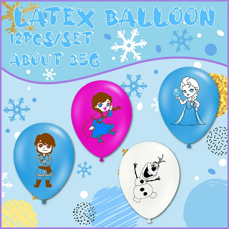 Frozen Princess Party Cartoon Character Balloons for Birthday Wedding Accessories Christmas Inflatables Baby Shower Decoration