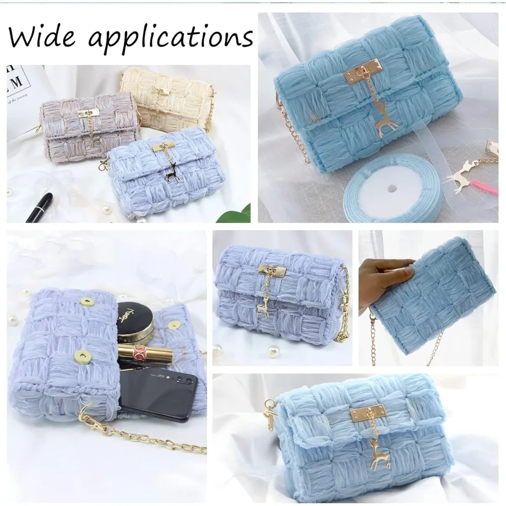 DIY Knitting Crochet Bags Kit Mesh Plastic Canvas Sheets Ribbon Set for DIY Craft Shoulder Bags Accessories Tool with Knitting image 6