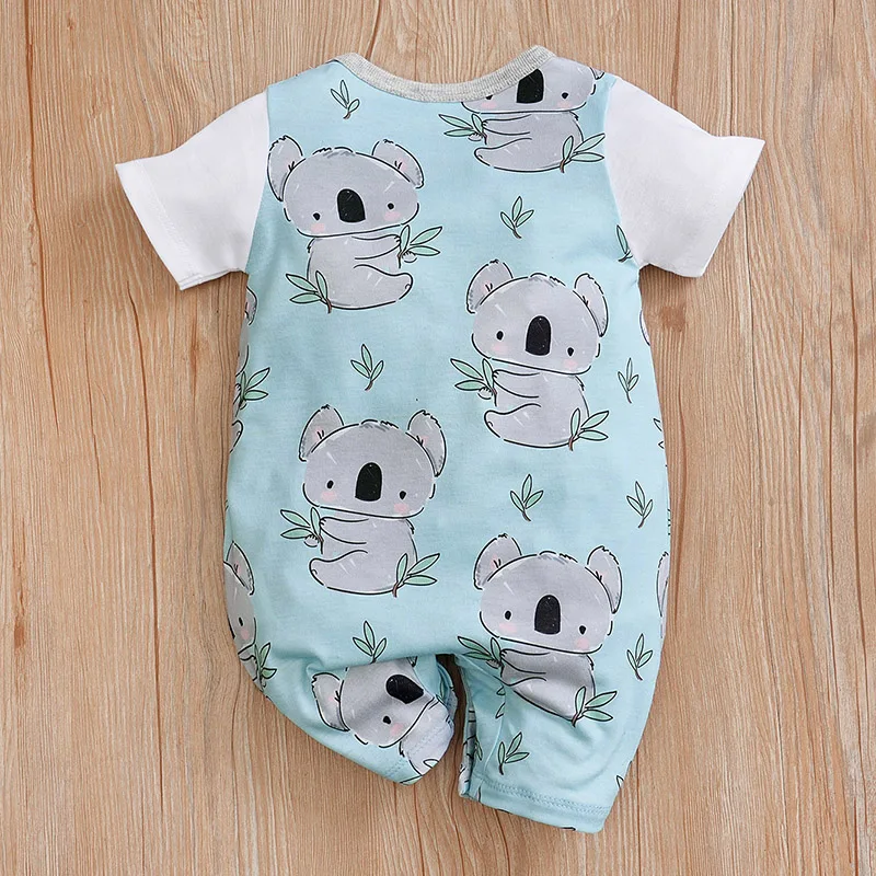 Newborn Baby Clothes Girl Boy koala print Jumpsuit Summer Short Sleeve Romper 0-18 Month Infant Toddler Pajamas One Piece Outfit