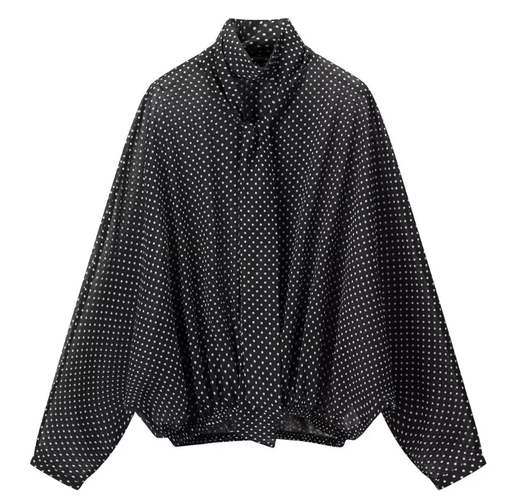 Women's Fashion Casual Polka Dot Shirt + Long Skirt   MXPD