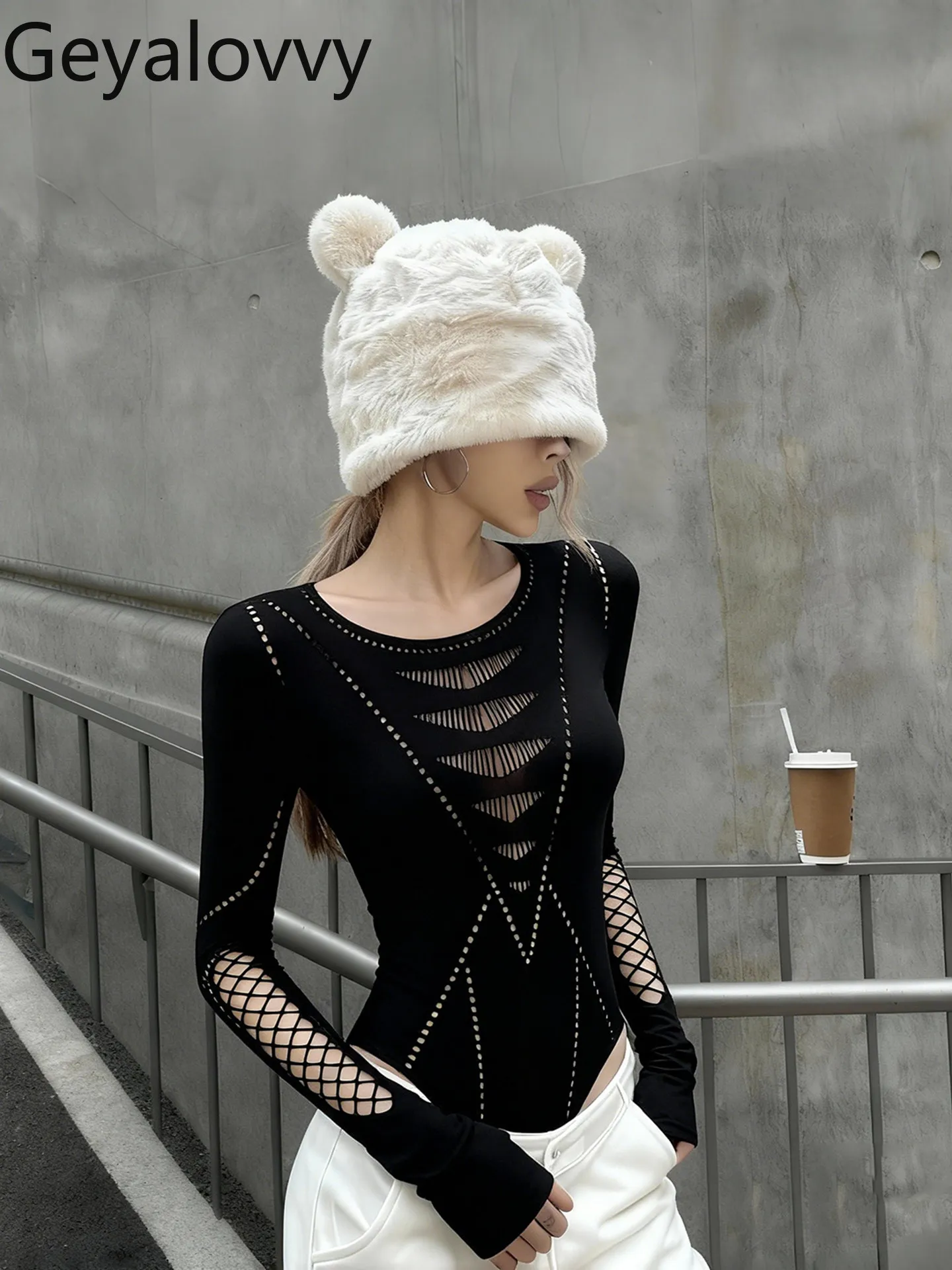 

Модные женские футболки с круглым вырезом и длинными рукавами, однотонные черные повседневные топы для женщин, новинка весна-осень 2026