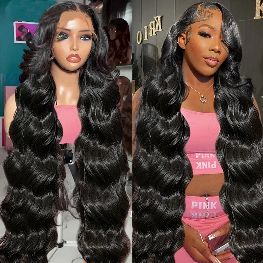 30 بوصة 13x4 الدانتيل الجبهة الباروكات شعر الإنسان 220 الكثافة الجسم موجة HD الدانتيل الجبهة الباروكات شعر الإنسان قبل قطعها الطبيعية الأسود غلويليس F #1