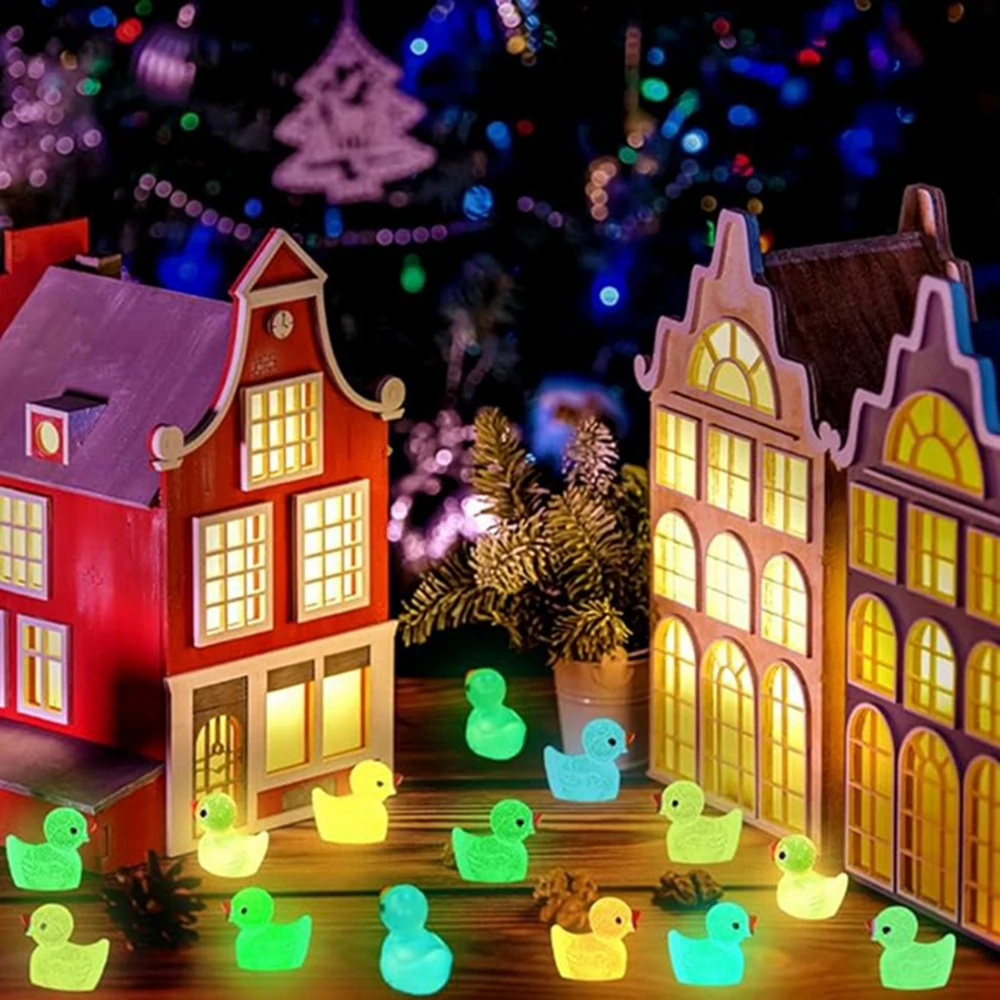 Luminous Mini Resin Duck, Glow in the Dark, Little Small Ducks, Brinquedos para o Natal, Festa de Aniversário, Presentes DIY, 36pcs