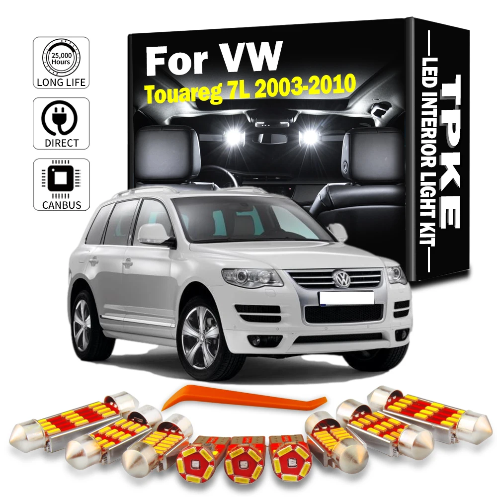 TPKE 18Pcs Canbus LED Interior Map Dome Light Kit For VW Volkswagen Touareg 7L 2003 2004 2005 2006 2007 2008 2009 2010 Car Bulbs