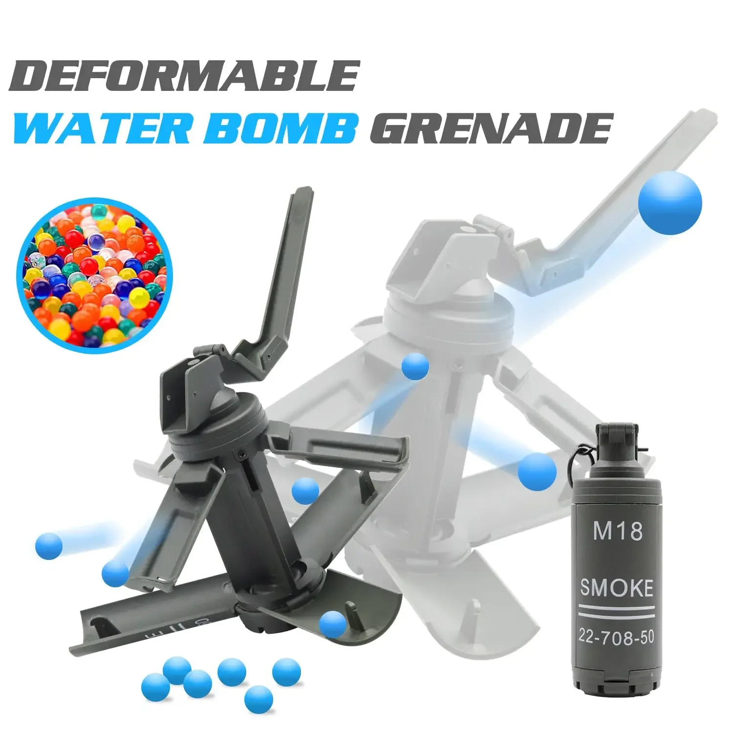 Tactical Hand Fake Toy M18 CS Smoke Explosive Water Gel Grenade Model for Airsoft Paintball Re-usable Outdoor Sport