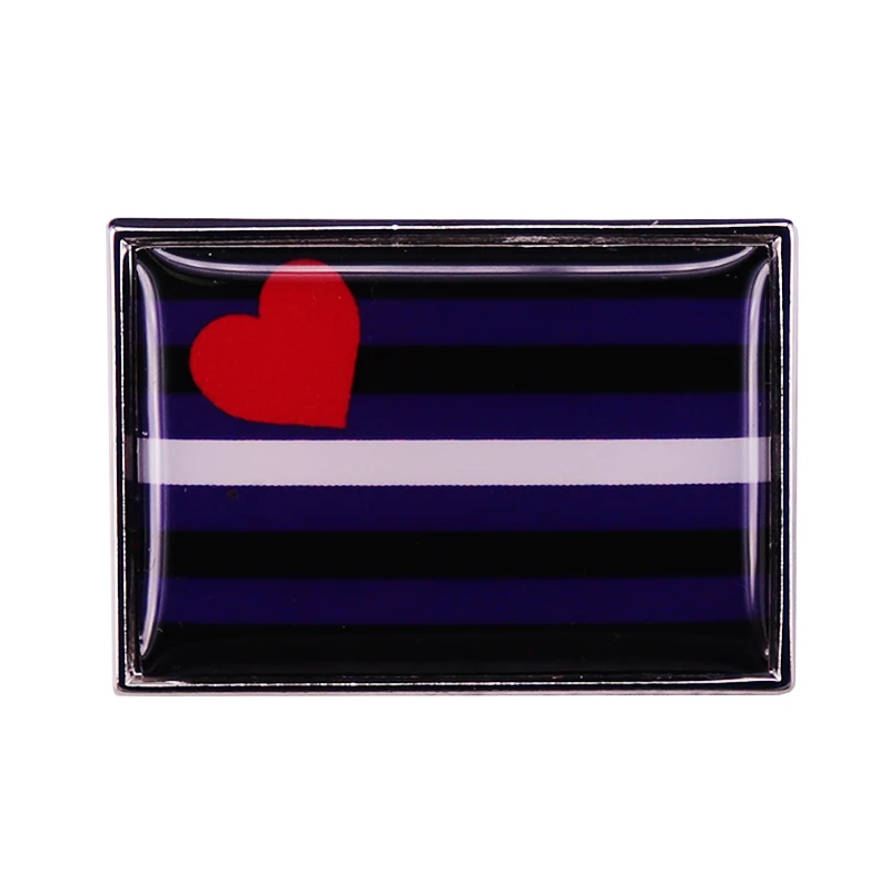 Leather pride flag badge lapel pin