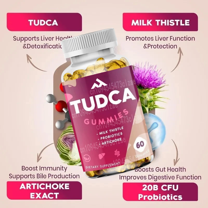 

TUDCA Gummy Supplement -2000mg Liver Cleansing Detoxification and Repair Support, Milk Thistle, Thistle, Probiotics, Bile Salts