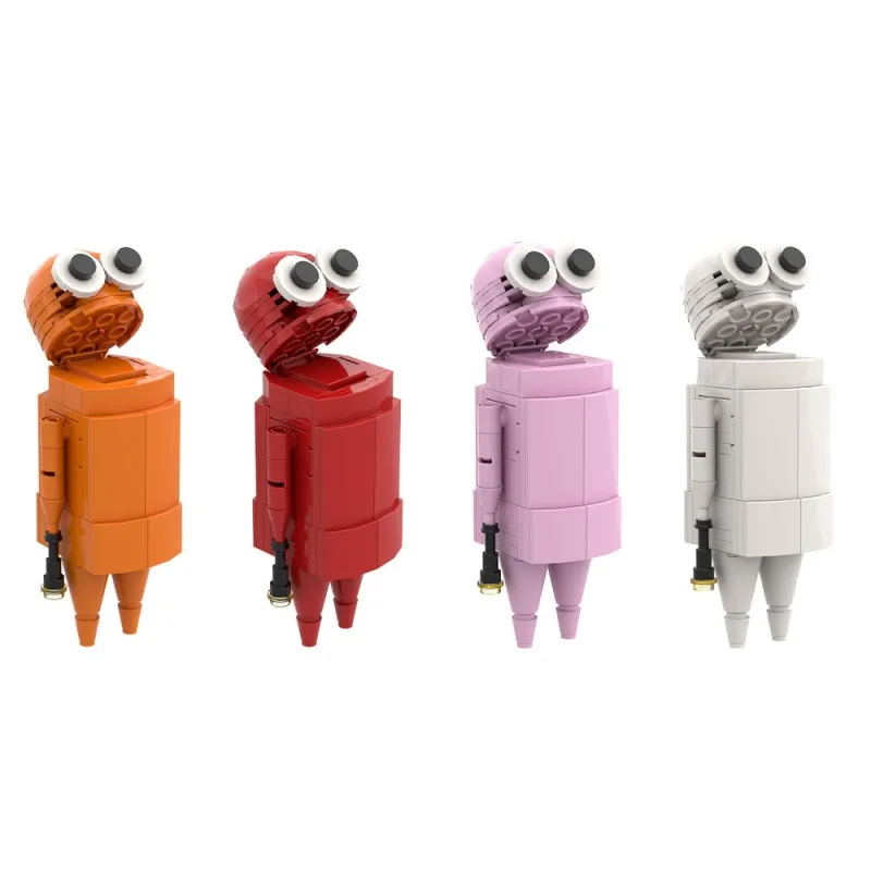 MOC Repo – blocs de Robot de société hantée, figurines de jeu d'horreur multicolores à grands yeux, modèle de jouets à collectionner, cadeau pour adultes et enfants