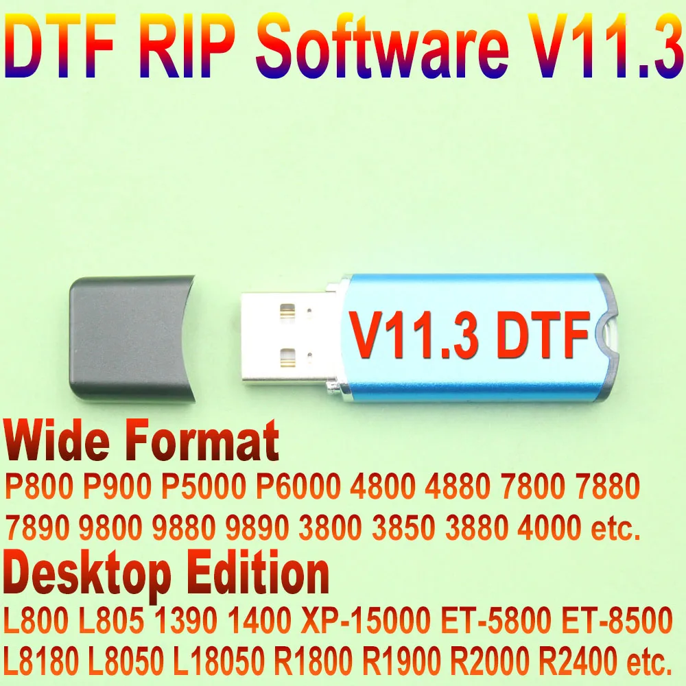 

Version 11.3 DTF V11.3 Printing Software Rip USB for Epson EcoTank ET5800 ET5850 ETL8180 I1600 XP600 I3200 RIP Ver 11.3 Dtf Kit