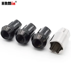 HRMin Gr5 titanium wheel lug nut cone seat anti-theft M12*1.5x35mm Close end 4ps1key/24ps1key