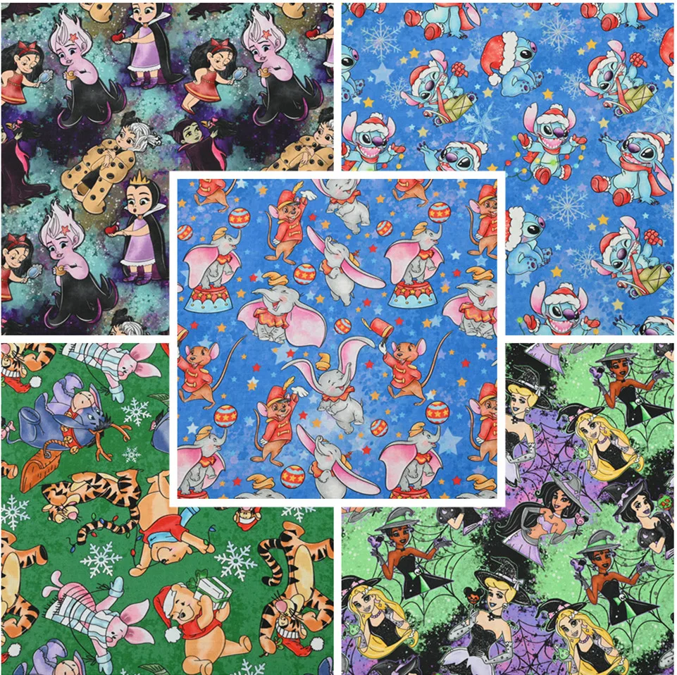 Weihnachten Disney Weihnachts stich Prinzessin Baumwolle Stoff DIY Nähen für Baby Patchwork Quilten handgemachte Bettwäsche Tilda Tissus