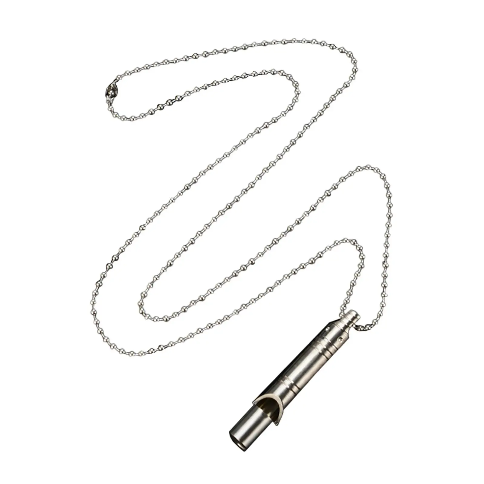 Loud Titanium Alloy Whistle for Survival Outdoor Emergency Whistle with Necklace Chain Compact Hiking Camping Fishing Hunting