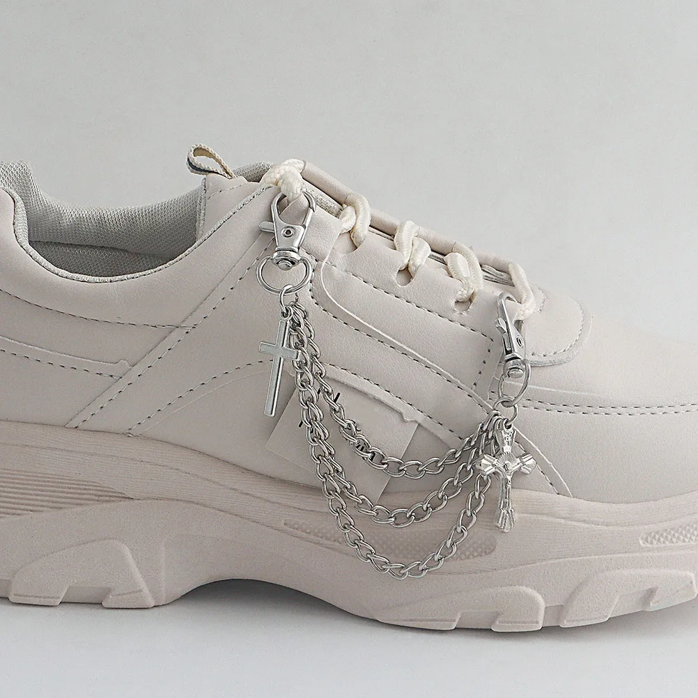 

Sturdy Metal Shoe Chains Clog Chains for Sneakers Boots Durable Alloy Charms Easy Use Fashionable Chain Accessories for Shoes