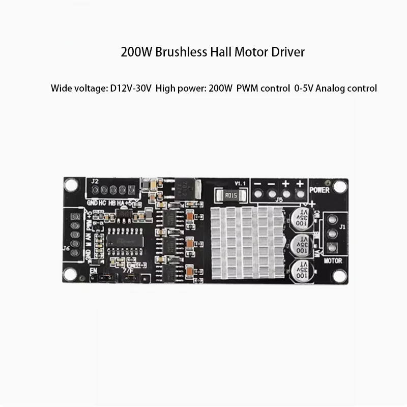 1pcs DC12-30V 200W Brushless with Hall Motor Driver Module 10A Three-phase DC Brushless Motor Driver Board