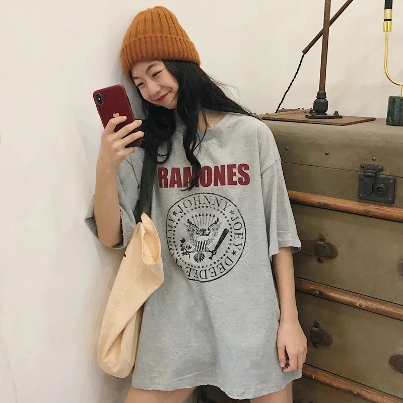 DAYIFUN-Letter Printing O Neck T Shirt Women Girl Tops Vintage Korean Fashion Half-Sleeve Sweet Lady Clothes Summer Tees 2024