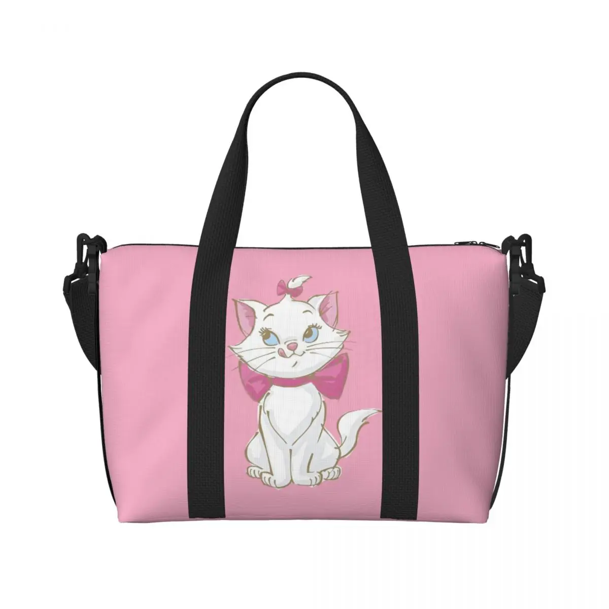 

Custom Marie Cat Beach Tote Bag Women Extra Large Gym Carry On Cute Persian Cat Travel Shopping Bags