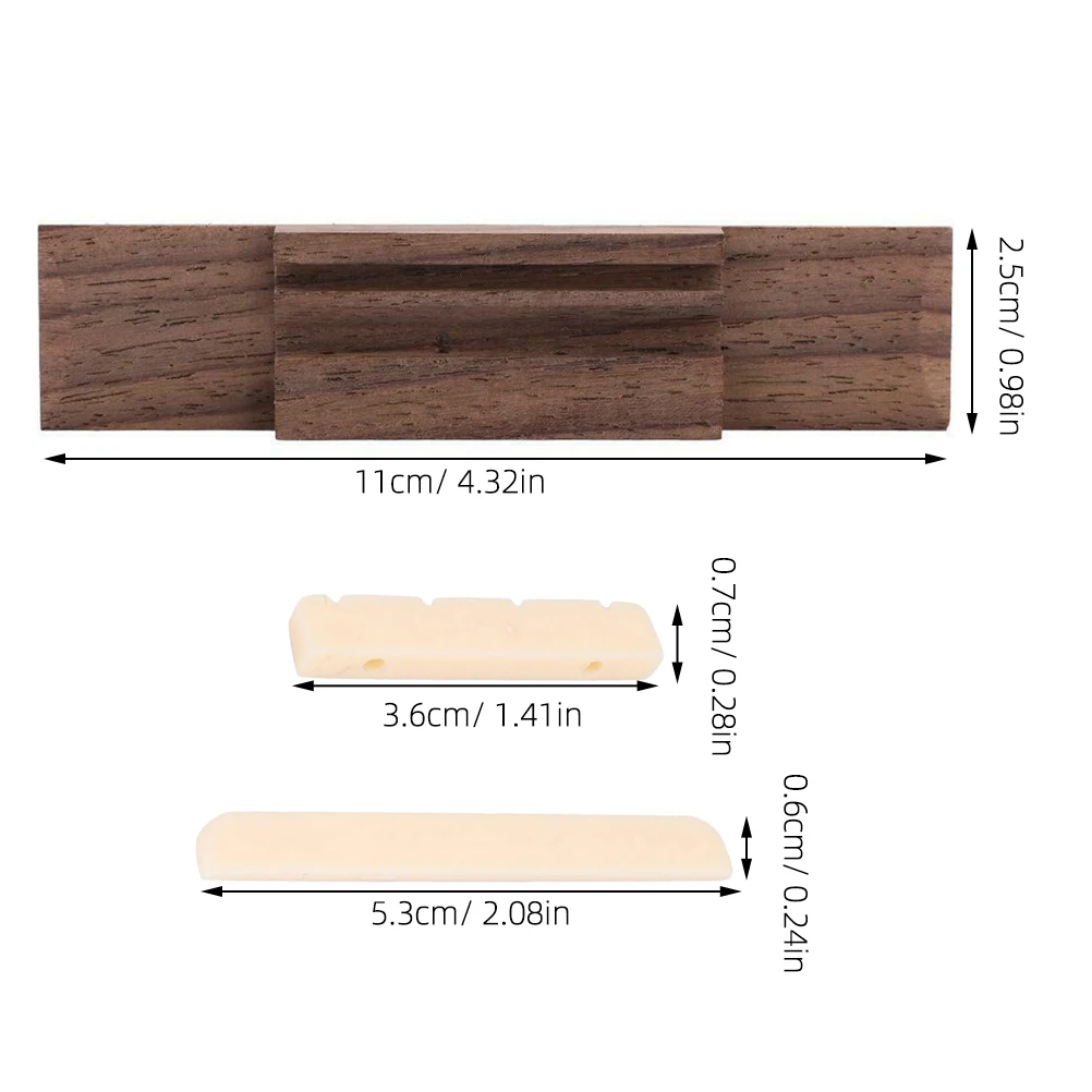 

Ukulele Bridge Nut Saddle Replacement Parts Smooth Plastic Wood Adjustable Tone Improvement String Instrument Accessories