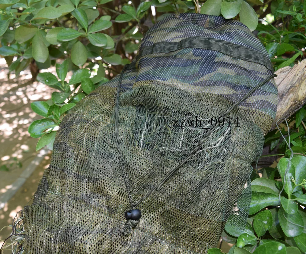 Camouflage Jungle Woodland Grass Ghillie Yowie 3D Camo Head Cover Hood