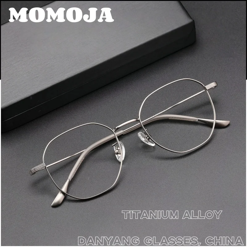 

MOMOJA New Men Women Fashion Glasses Retro Polygon Titanium Alloy Small Size Optical Prescription Spectacle Frames K2003