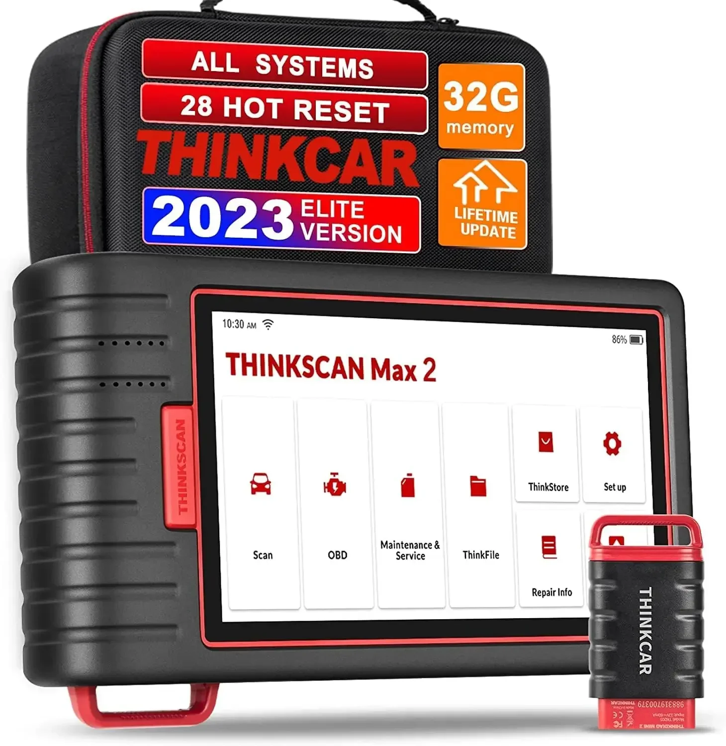 THINKCAR ThinkScan Max 2 Diagnostic Tools,28 reset sevice lifttime free update,ECU Coding OBD2 Scanner,For GM 2022 AF DPF IMMO