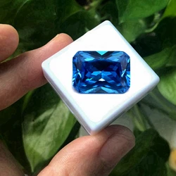 Sea Blue Sapphire Natural Mined Rectangle Cut 12x16mm 12.5Cts Sri-Lanka VVS Loose Gemstone DIY Jewelry