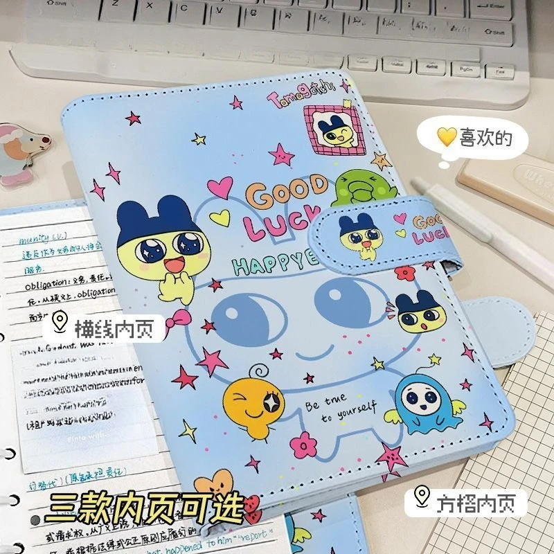 Tamagotchi High-value Creative A6 Removable Magnetic Notebook Cartoon Loose-leaf Thickened Horizontal Line Grid Blank Notepad