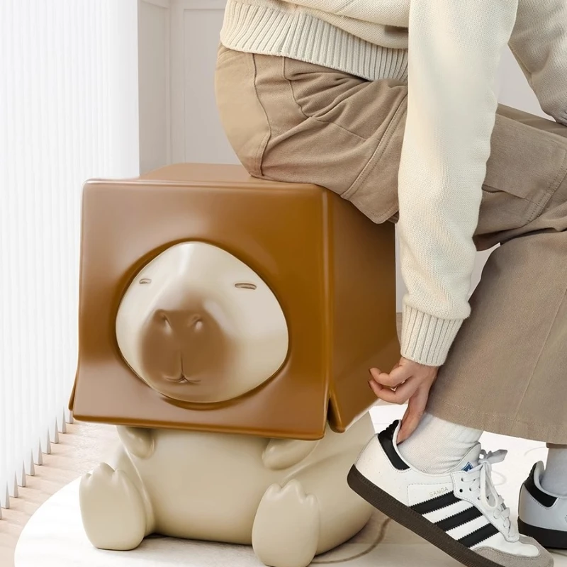 

Animal sitting stool change shoe stool entry door light luxury high sense home wearing shoe stools creative coffee table
