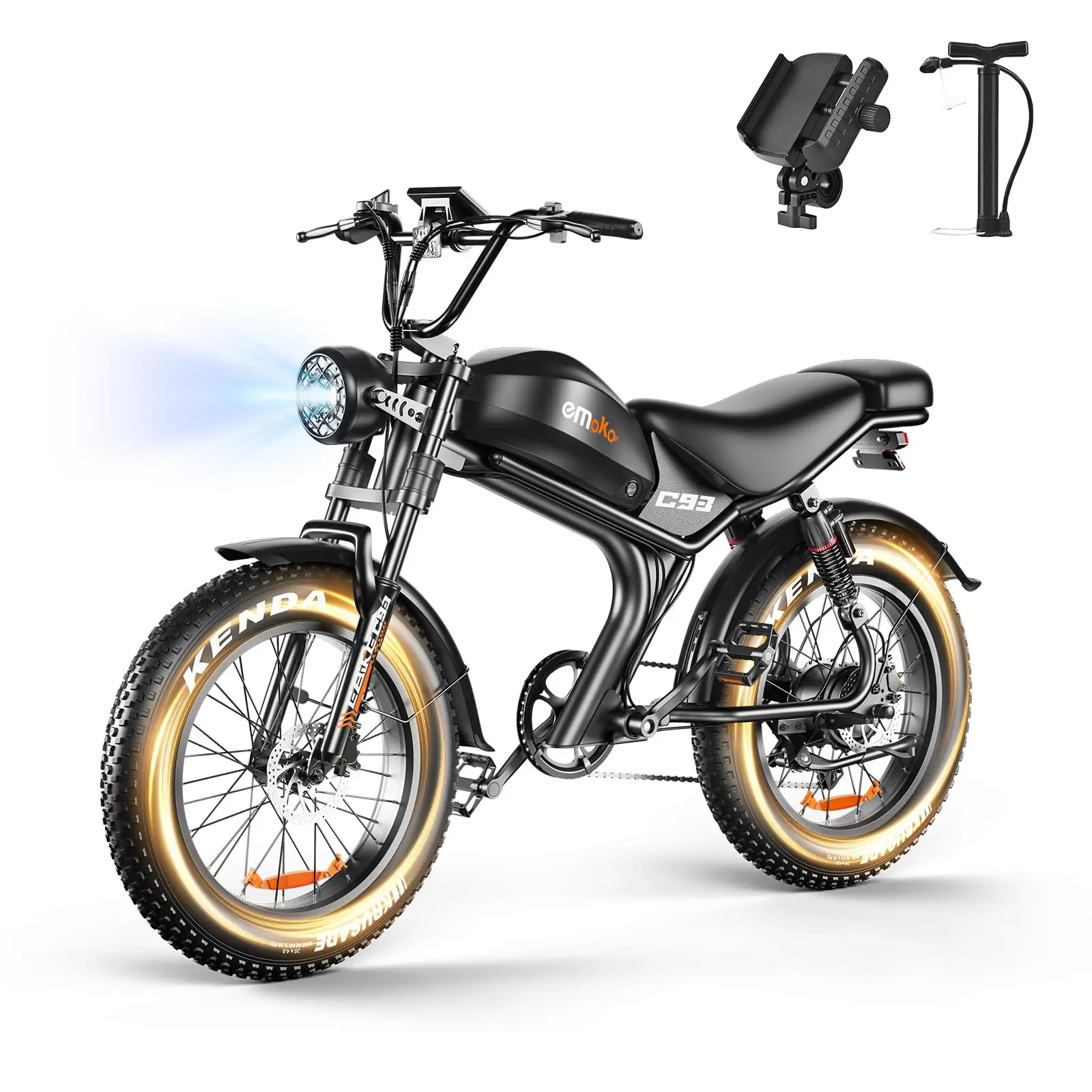 Electric Bike for Adults, 1500W/3000W Peak Motor 20" Fat Tire eBike, 48V 20Ah/23Ah Battery, 32/35MPH Full Suspension Electric Bi image 2