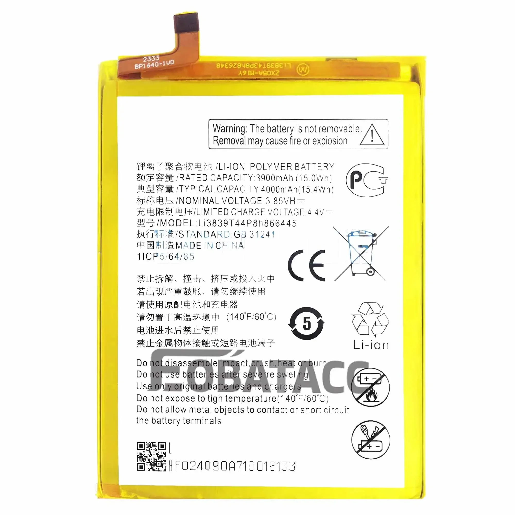 EOTABACC 100% New Original Battery Li3839T44P8h866445 For ZTE  Blade A71 2021 / Voyage 10 7530NBattery +Tools