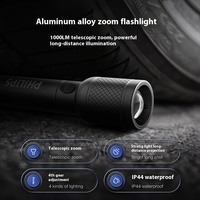 Philips rechargeable flashlight, super bright, long-lasting, portable, suitable for outdoor use, emergency light, long-range.