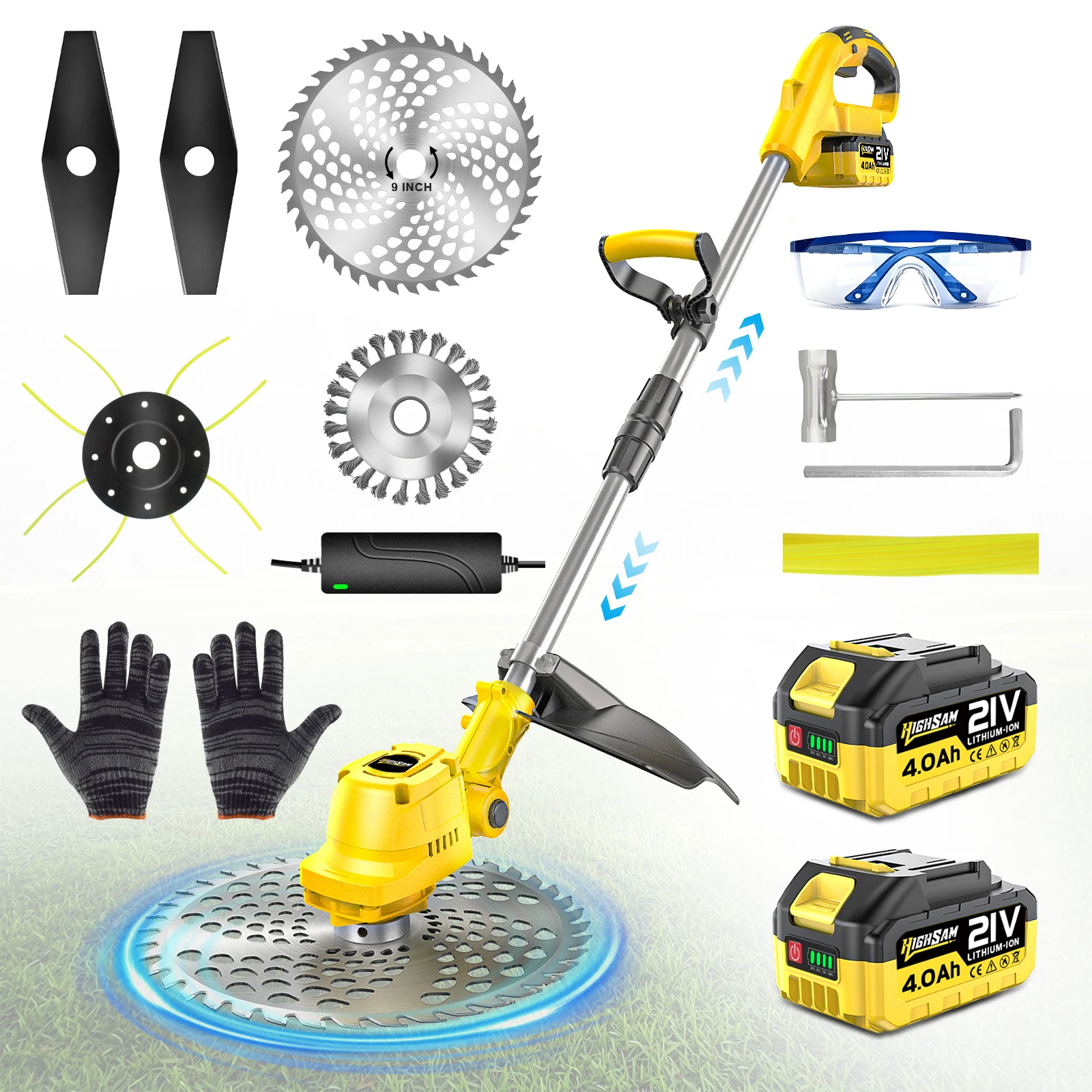 Tondeuse à gazon électrique sans fil de 9 pouces, outil de coupe d'herbe de jardin, outil de désherbage, pour batterie Makita 18V