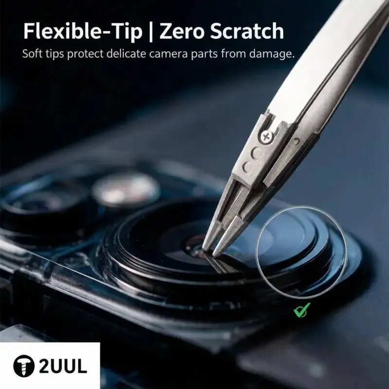 2UUL TW41 CAM TWEEZ Flexible Tip Anti Scratch Camera Repair Tweezer Zero Scratch for iPhone Samsung Lens Sensor Maintenance Tool
