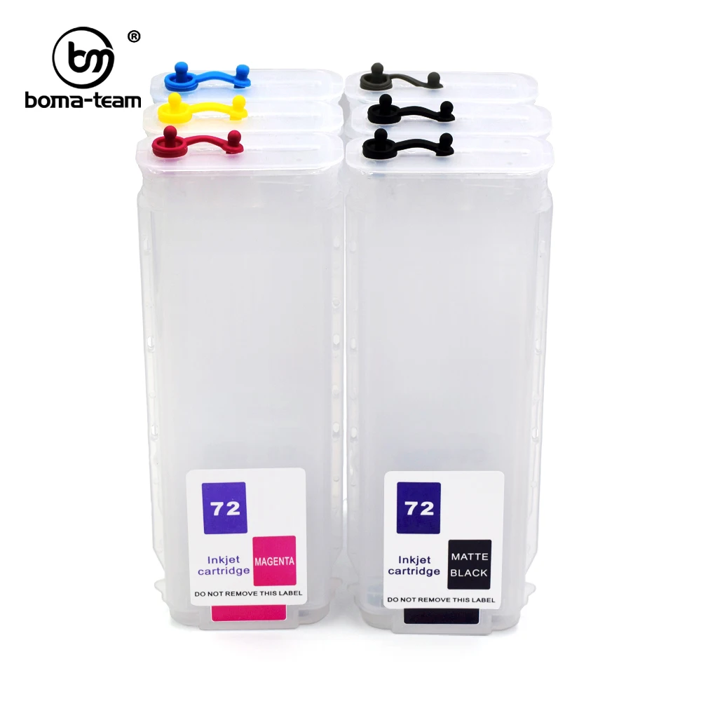 280ML HP72 Bulk Ciss Refillable Ink Cartridge With Permanent Chip For HP Designjet T790 T795 T1100 T1300 T2300 T1120 Printers