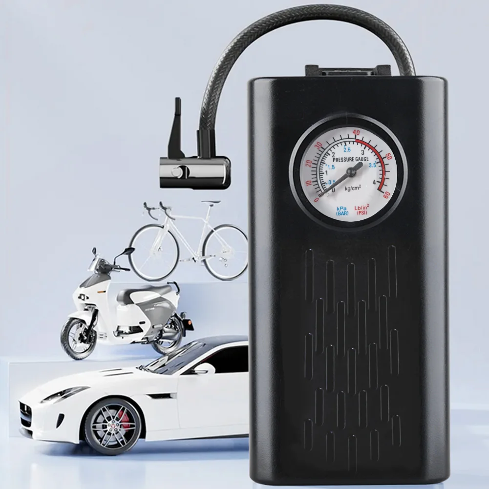 

Electric Air Compressor 3000mAh Motorcycle Tyre Inflator Multifunctional Electric Tire Pump for Motorbike Auto Bicycle