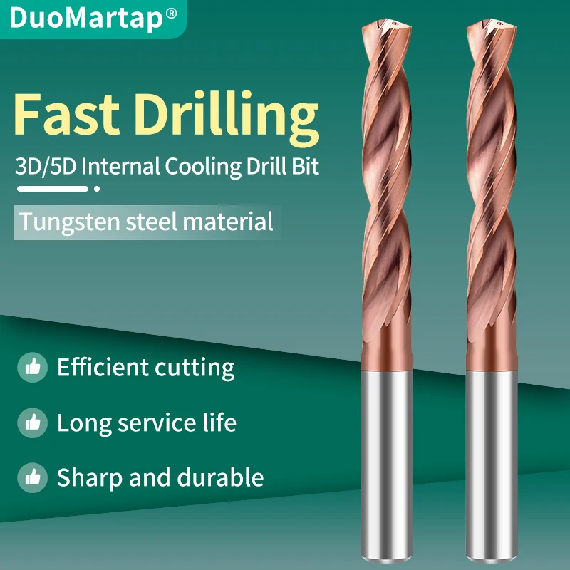 Carbide Drill Bit 3-14mm With Inner Through Coolant Hole For Steel Efficient CNC Tool Tungsten Steel Internal Coolant Drill Bit