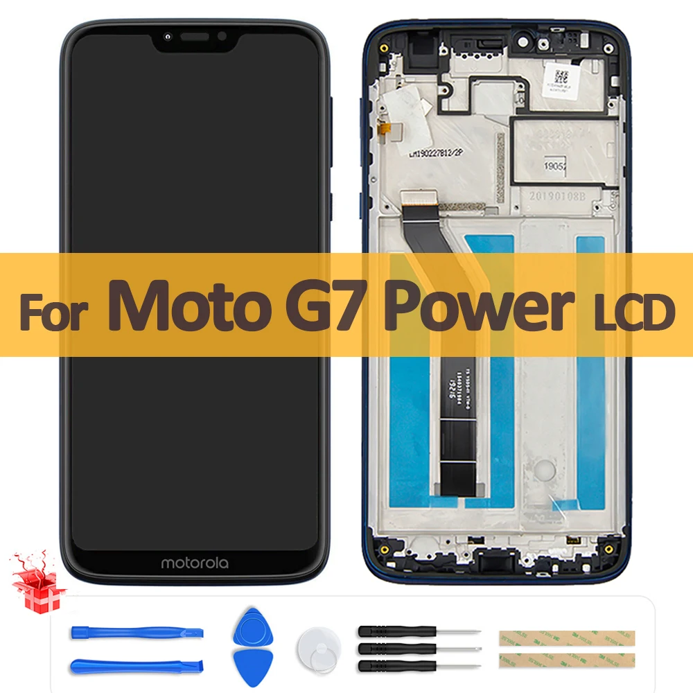 

6.2" Original LCD For Motorola Moto G7 Power XT1955 XT1955-4 LCD Display Touch Screen Panel Digitizer Assembly With Frame