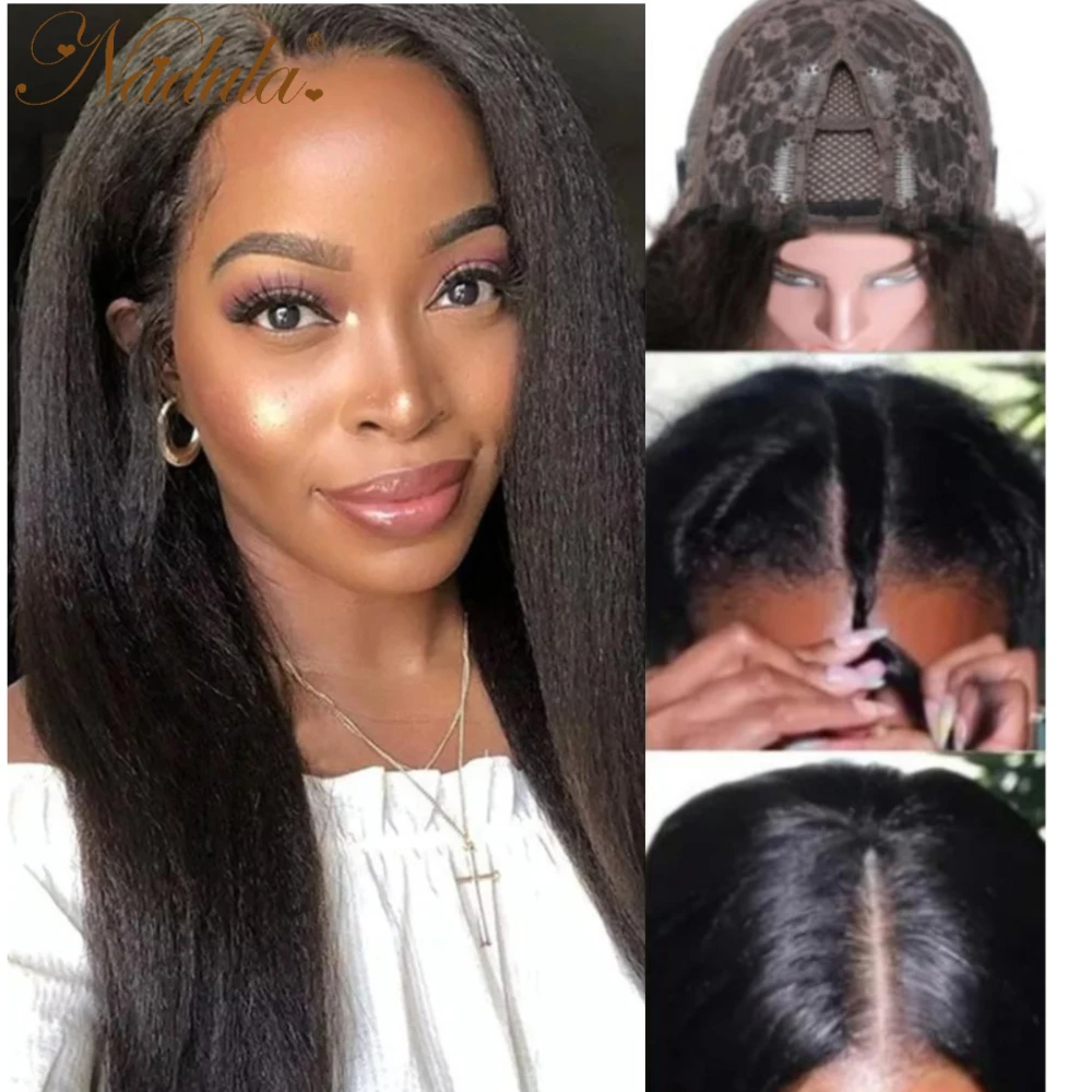 Nadula Hair V Part Wig Human Hair Wigs Affordable Yaki Straight Human Hair Wigs Super Natural V Part 0 Skill Needed Wig