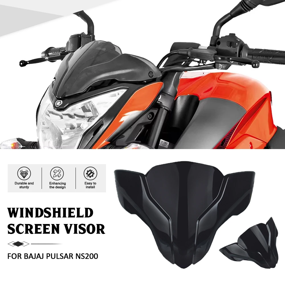 

For BAJAJ Pulsar NS200 NS 200 RS 200 Motorcycle Accessories Risen Windscreen Extension Windshield Spoiler Wind Deflector Guard