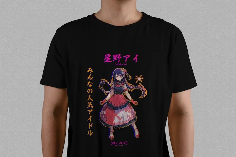 Anime Popular  Idol Beautiful Girl Shirt  High Quality DTG Print  100% Cotton  Unisex Men Women Boys Girls